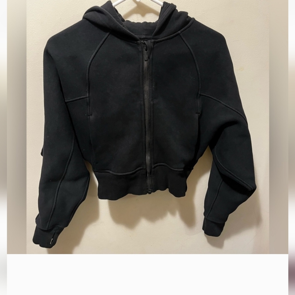 Lululemon thick fleece zip hoodie black sz 2